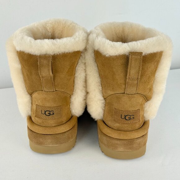 Size 7 -Women's UGG Classic Chillapeak Chestnut Leather Sheepskin suede Boots - Picture 6 of 8